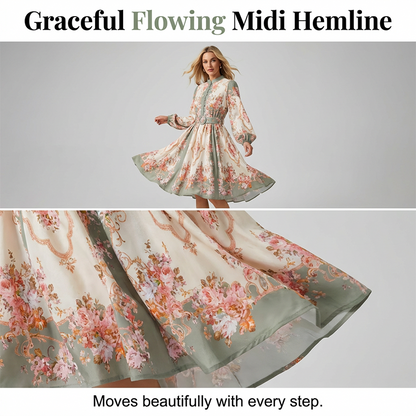 🌸 Élégance intemporelle – Robe mini à col montant et imprimé floral romantique 🌷