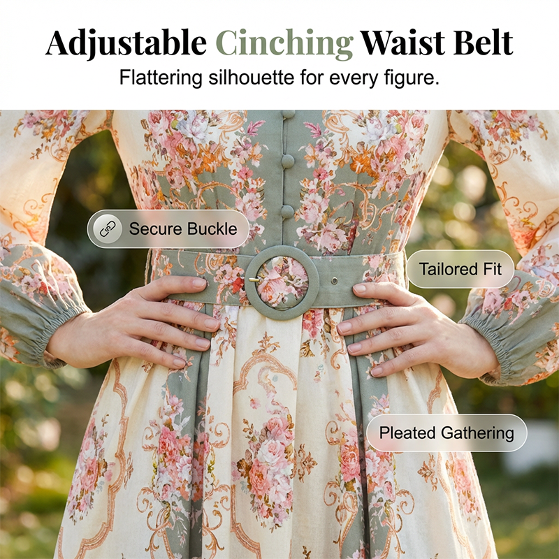 🌸 Élégance intemporelle – Robe mini à col montant et imprimé floral romantique 🌷
