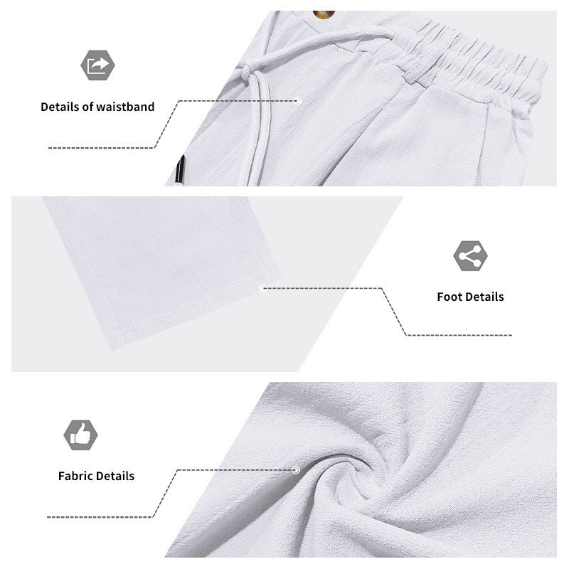 💥✨Offre spéciale à durée limitée : 50 % de réduction🌞 Pantalon à cordon de serrage en lin mélangé, style bohème chic 🌊