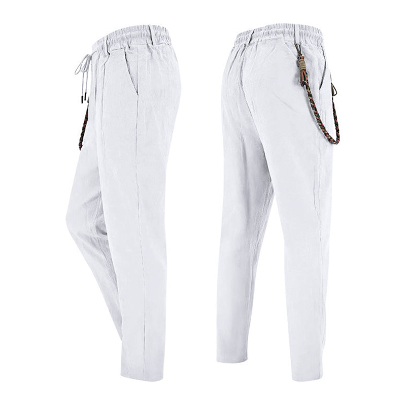 💥✨Offre spéciale à durée limitée : 50 % de réduction🌞 Pantalon à cordon de serrage en lin mélangé, style bohème chic 🌊