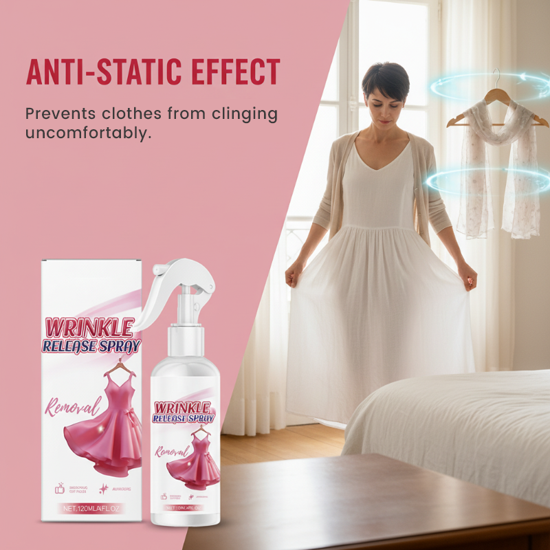 ⏰🔥 OFFRE DURÉE LIMITÉE ! ⚡ Spray anti-statique et défroissant instantané – lisse, frais et prêt à porter ✨