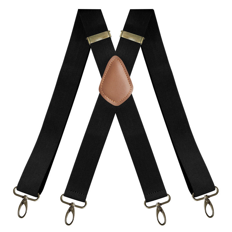 👔 PROMO LIMITÉE -50% ! ✨ Bretelles Homme Dos Croisé X – 4 Clips Amovibles Réglables, Boucle Bronze Antique, Tissu Élastique · 7 Coloris 🔥 2ème à 10€ Seulement !
