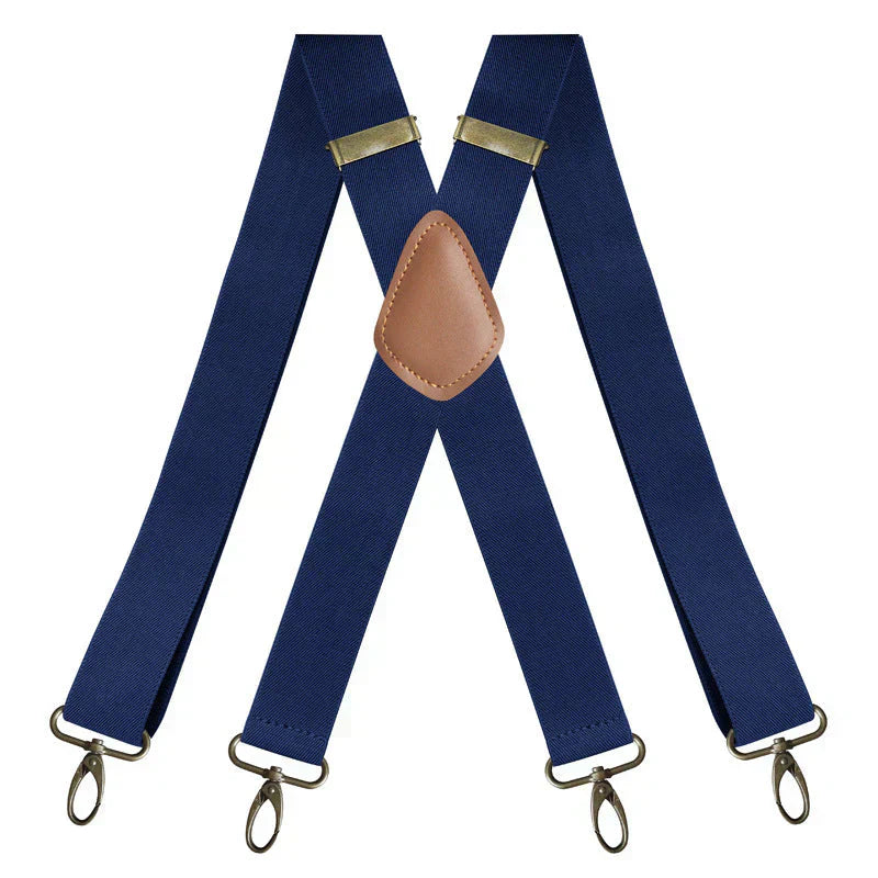 👔 PROMO LIMITÉE -50% ! ✨ Bretelles Homme Dos Croisé X – 4 Clips Amovibles Réglables, Boucle Bronze Antique, Tissu Élastique · 7 Coloris 🔥 2ème à 10€ Seulement !