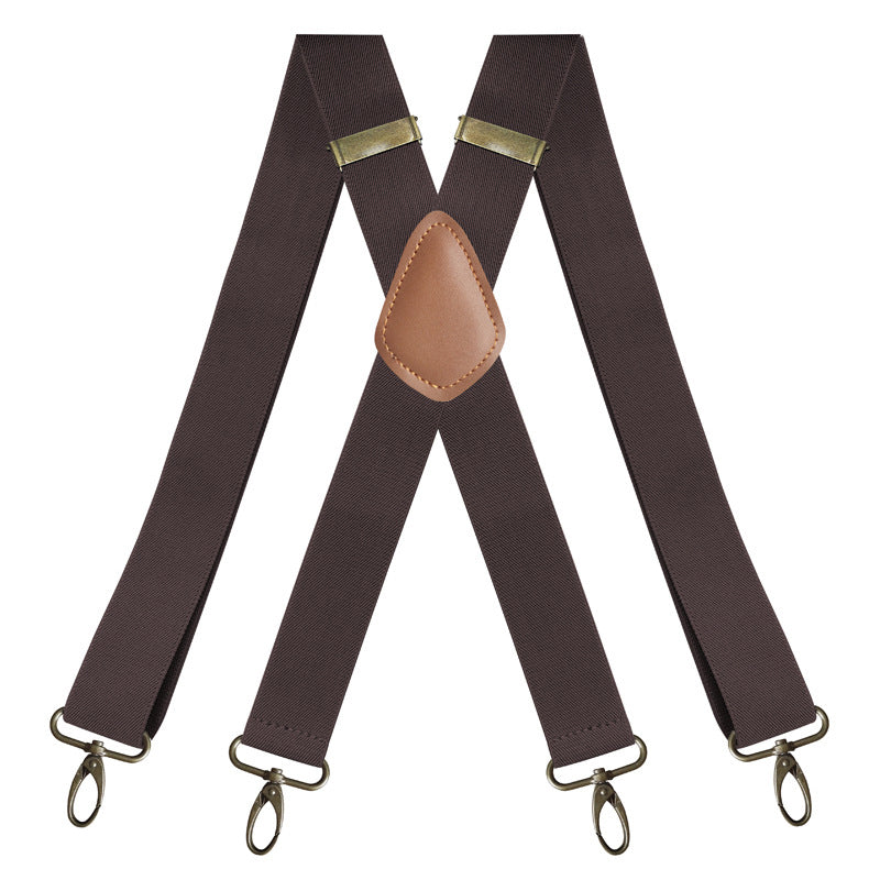 👔 PROMO LIMITÉE -50% ! ✨ Bretelles Homme Dos Croisé X – 4 Clips Amovibles Réglables, Boucle Bronze Antique, Tissu Élastique · 7 Coloris 🔥 2ème à 10€ Seulement !