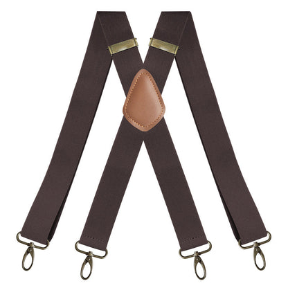 👔 PROMO LIMITÉE -50% ! ✨ Bretelles Homme Dos Croisé X – 4 Clips Amovibles Réglables, Boucle Bronze Antique, Tissu Élastique · 7 Coloris 🔥 2ème à 10€ Seulement !