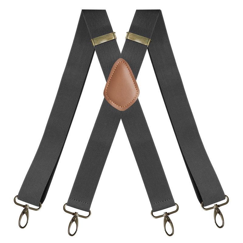 👔 PROMO LIMITÉE -50% ! ✨ Bretelles Homme Dos Croisé X – 4 Clips Amovibles Réglables, Boucle Bronze Antique, Tissu Élastique · 7 Coloris 🔥 2ème à 10€ Seulement !