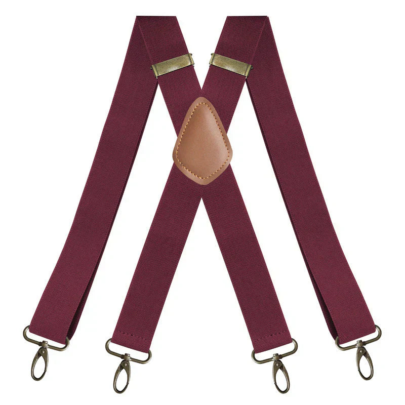 👔 PROMO LIMITÉE -50% ! ✨ Bretelles Homme Dos Croisé X – 4 Clips Amovibles Réglables, Boucle Bronze Antique, Tissu Élastique · 7 Coloris 🔥 2ème à 10€ Seulement !