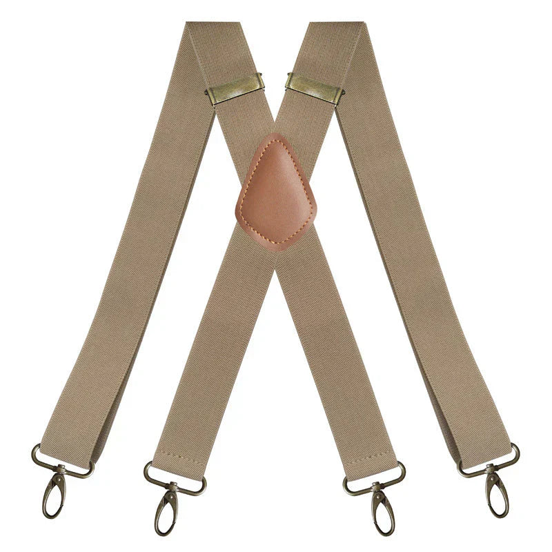 👔 PROMO LIMITÉE -50% ! ✨ Bretelles Homme Dos Croisé X – 4 Clips Amovibles Réglables, Boucle Bronze Antique, Tissu Élastique · 7 Coloris 🔥 2ème à 10€ Seulement !