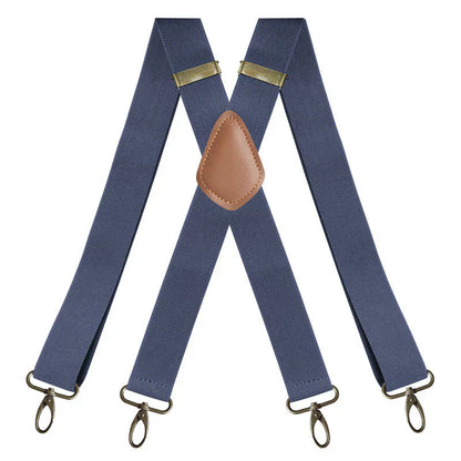 👔 PROMO LIMITÉE -50% ! ✨ Bretelles Homme Dos Croisé X – 4 Clips Amovibles Réglables, Boucle Bronze Antique, Tissu Élastique · 7 Coloris 🔥 2ème à 10€ Seulement !
