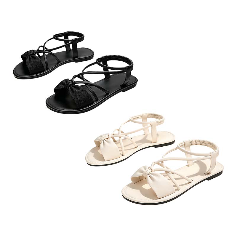 👡 50% DE RÉDUCTION ✨ Sandales plates pour femme à brides croisées – Légères, élégantes & parfaites pour l'été – maintien ajusté sans effort 🌊