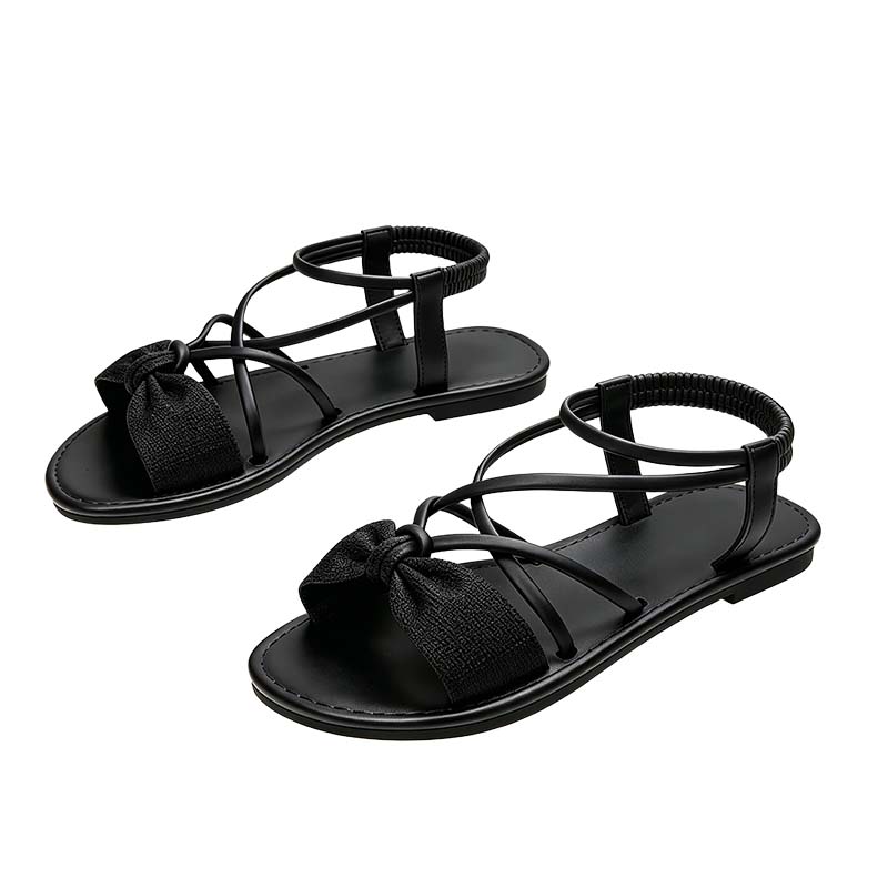 👡 50% DE RÉDUCTION ✨ Sandales plates pour femme à brides croisées – Légères, élégantes & parfaites pour l'été – maintien ajusté sans effort 🌊