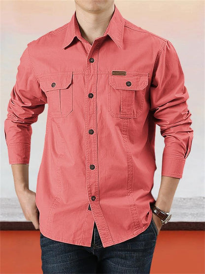 👔 50% DE RÉDUCTION ! ✨ Chemise de travail en coton 100% pour homme – Coutures doubles, évacuation d'humidité & durable – parfaite pour le chantier ou le quotidien 🍂