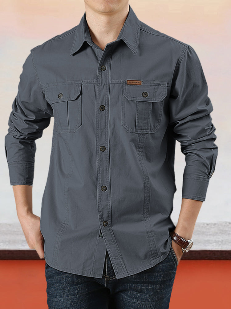 👔 50% DE RÉDUCTION ! ✨ Chemise de travail en coton 100% pour homme – Coutures doubles, évacuation d'humidité & durable – parfaite pour le chantier ou le quotidien 🍂