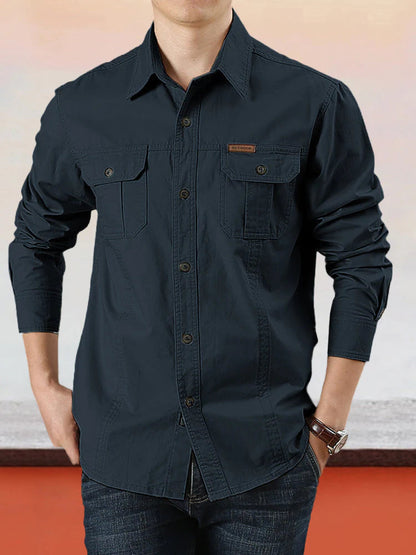 👔 50% DE RÉDUCTION ! ✨ Chemise de travail en coton 100% pour homme – Coutures doubles, évacuation d'humidité & durable – parfaite pour le chantier ou le quotidien 🍂