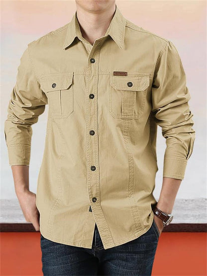 👔 50% DE RÉDUCTION ! ✨ Chemise de travail en coton 100% pour homme – Coutures doubles, évacuation d'humidité & durable – parfaite pour le chantier ou le quotidien 🍂
