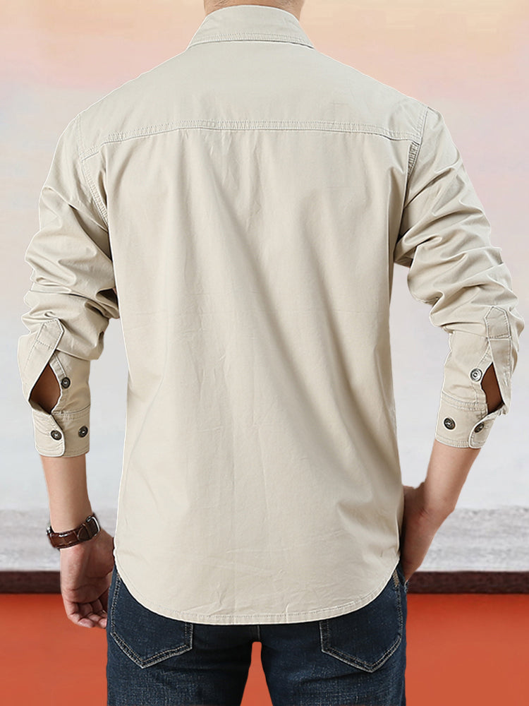 👔 50% DE RÉDUCTION ! ✨ Chemise de travail en coton 100% pour homme – Coutures doubles, évacuation d'humidité & durable – parfaite pour le chantier ou le quotidien 🍂