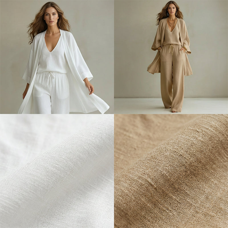 Ensemble élégant composé d'un pantalon à jambes larges et d'un cardigan