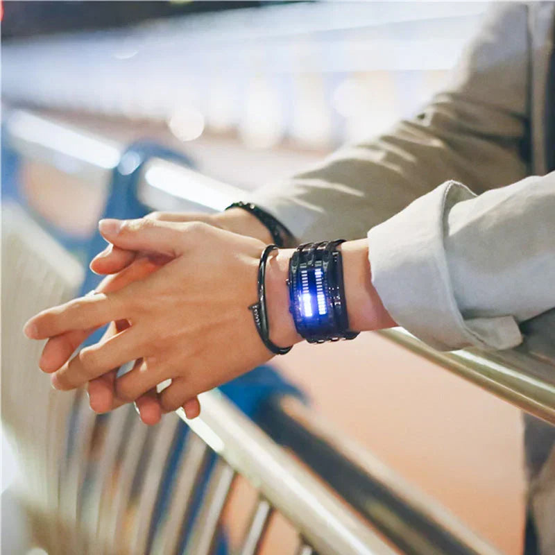 ⌚ PROMO LIMITÉE 50% DE RÉDUCTION ! ✨ Montre Binaire Homme – LED Bleue, Bracelet Acier Inox, Style Sportif & Élégant ⚡