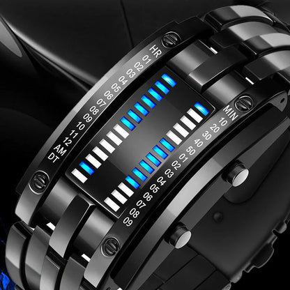 ⌚ PROMO LIMITÉE 50% DE RÉDUCTION ! ✨ Montre Binaire Homme – LED Bleue, Bracelet Acier Inox, Style Sportif & Élégant ⚡