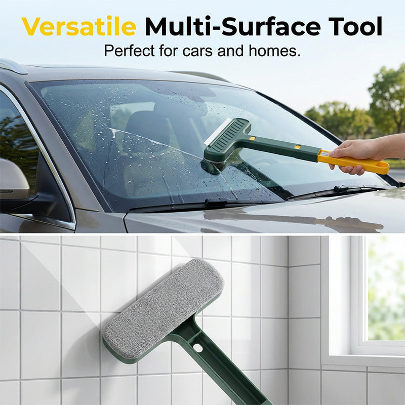 Brosse télescopique 2-en-1 pour nettoyer les vitres et les moustiquaires