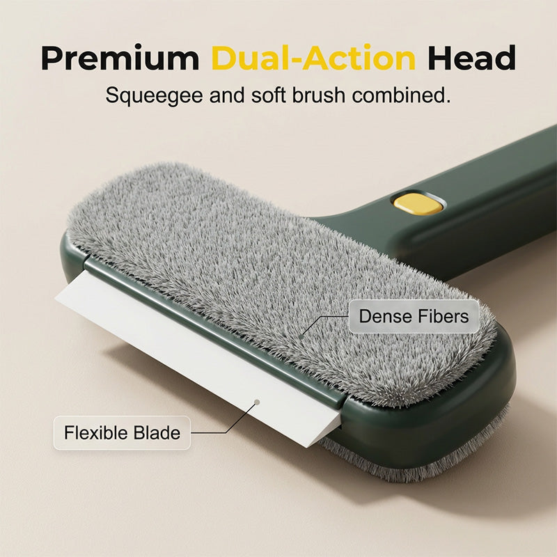 Brosse télescopique 2-en-1 pour nettoyer les vitres et les moustiquaires