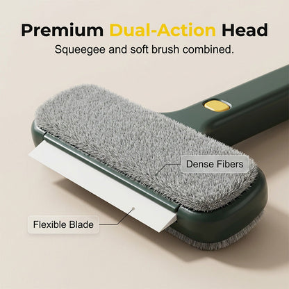 Brosse télescopique 2-en-1 pour nettoyer les vitres et les moustiquaires