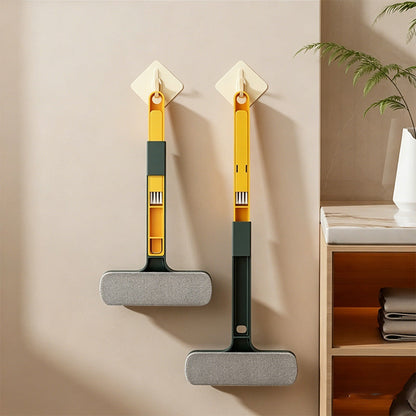Brosse télescopique 2-en-1 pour nettoyer les vitres et les moustiquaires