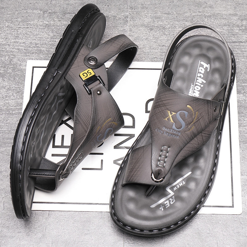 📢📢50 % DE RÉDUCTION !! ✨Sandales d'extérieur en cuir souple et respirant pour homme, tailles fortes🚶‍♂️