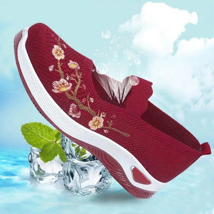 🥿 50% DE RÉDUCTION 🔥 Mocassins décontractés à broderie florale en tricot – Confortables, élastiques & parfaits pour le quotidien, le bureau ou les promenades estivales 🌸