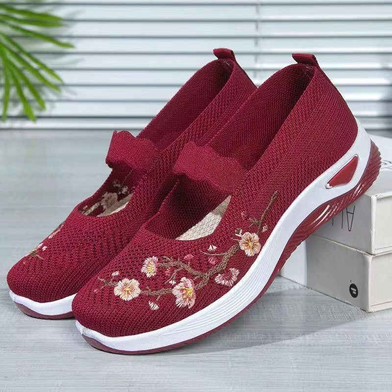 🥿 50% DE RÉDUCTION 🔥 Mocassins décontractés à broderie florale en tricot – Confortables, élastiques & parfaits pour le quotidien, le bureau ou les promenades estivales 🌸