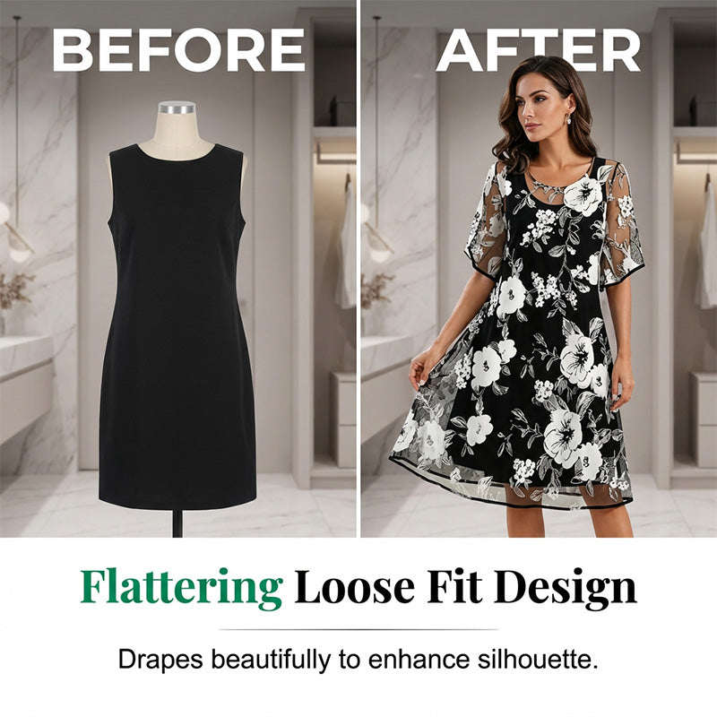🔥Offre à durée limitée - Robe élégante en mousseline à imprimé floral pour femme✈️