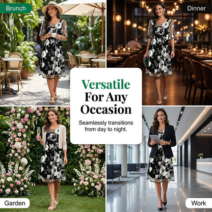 🔥Offre à durée limitée - Robe élégante en mousseline à imprimé floral pour femme✈️