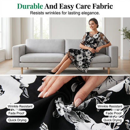 🔥Offre à durée limitée - Robe élégante en mousseline à imprimé floral pour femme✈️