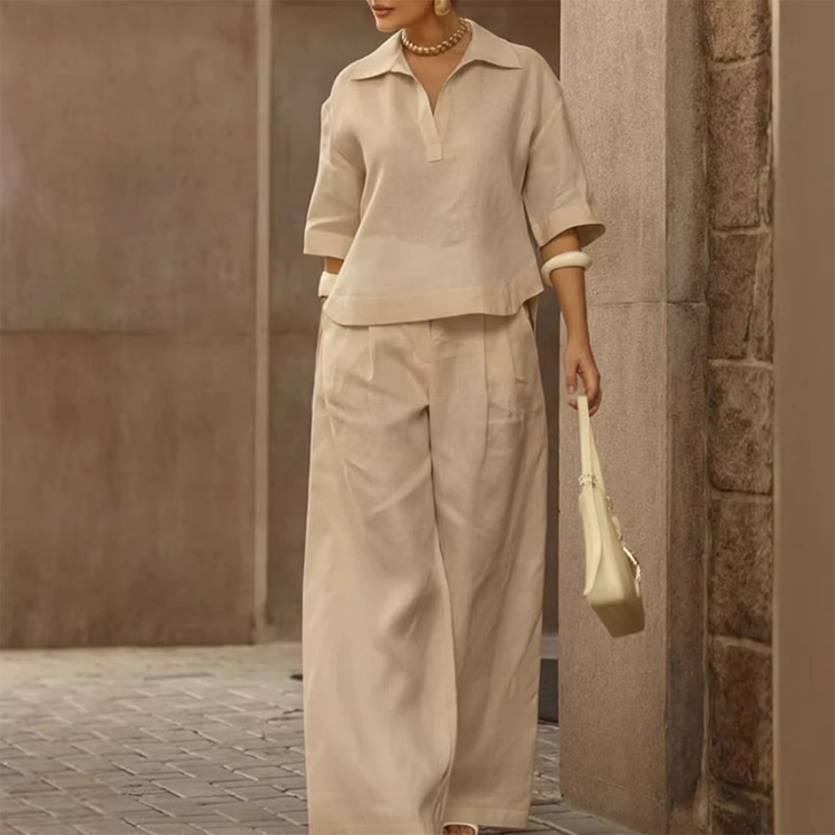 Ensemble décontracté femme : haut et pantalon large