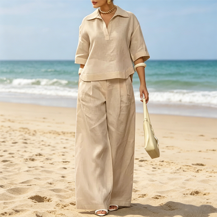 Ensemble décontracté femme : haut et pantalon large