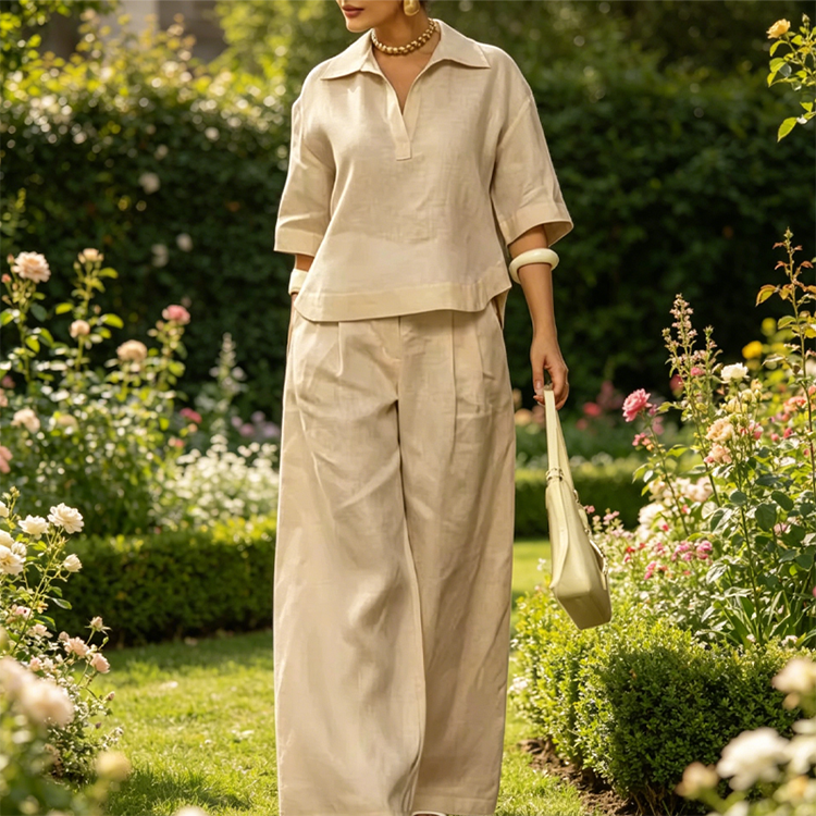 Ensemble décontracté femme : haut et pantalon large