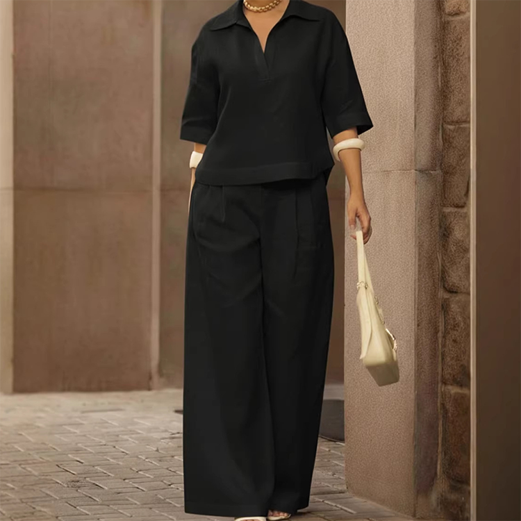 Ensemble décontracté femme : haut et pantalon large