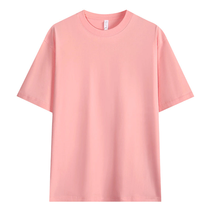 T-shirt unisexe en pur coton uni à épaules tombantes