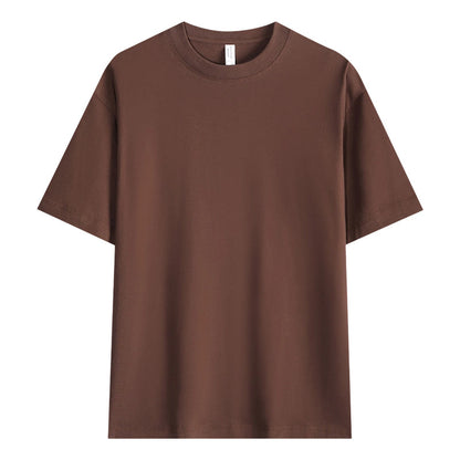 T-shirt unisexe en pur coton uni à épaules tombantes
