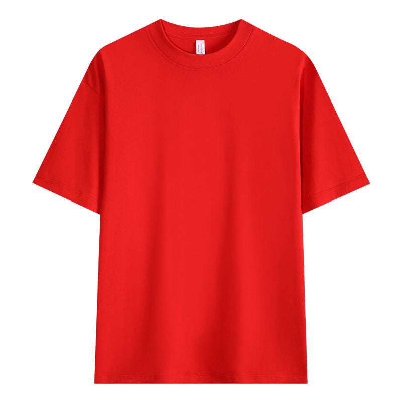 T-shirt unisexe en pur coton uni à épaules tombantes