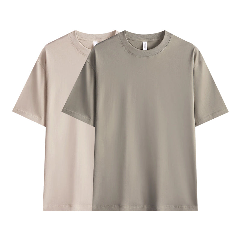 T-shirt unisexe en pur coton uni à épaules tombantes