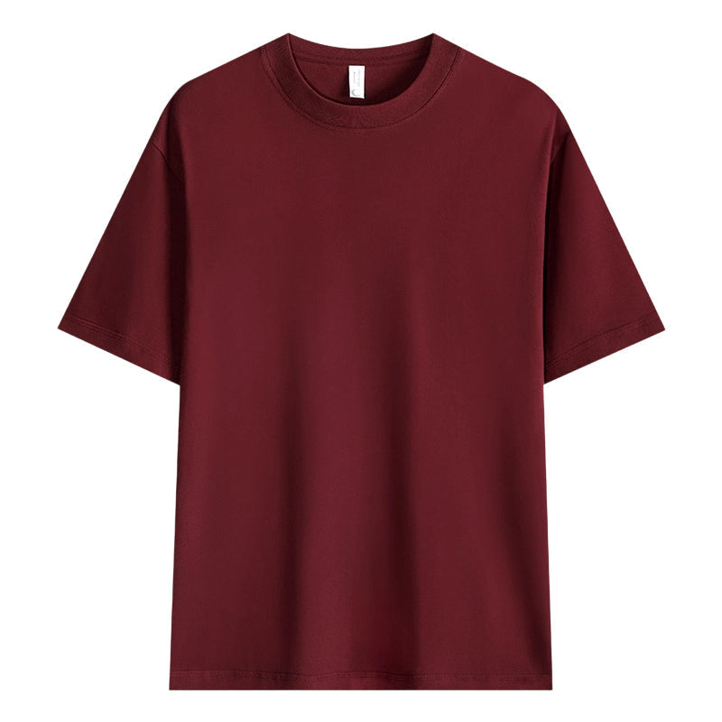 T-shirt unisexe en pur coton uni à épaules tombantes