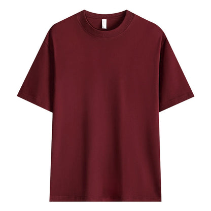 T-shirt unisexe en pur coton uni à épaules tombantes