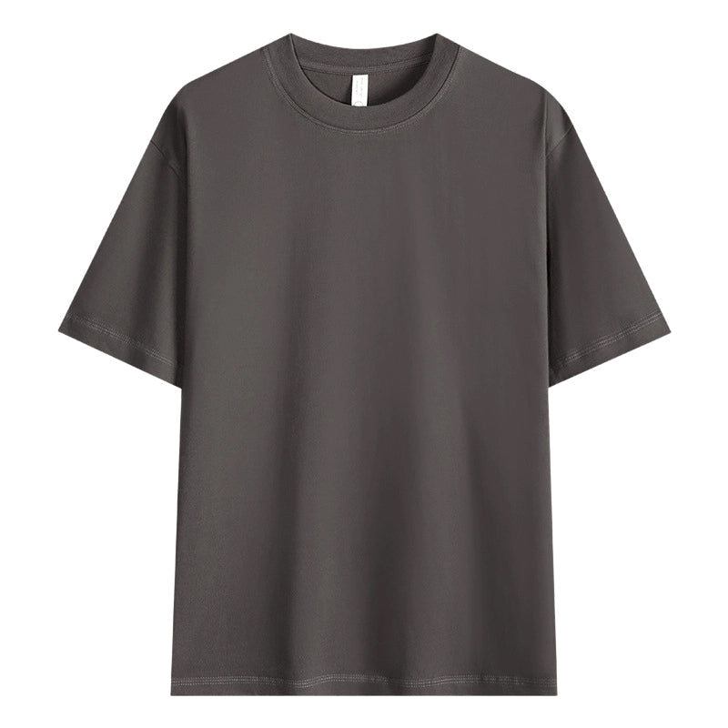 T-shirt unisexe en pur coton uni à épaules tombantes