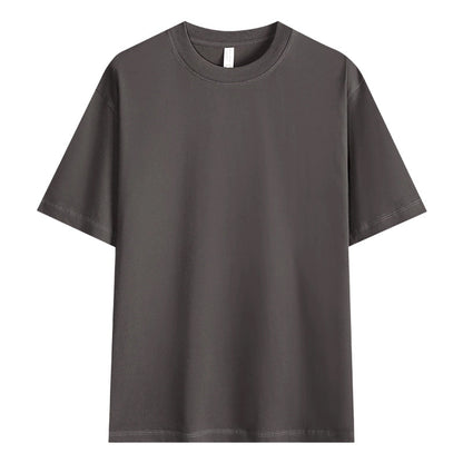 T-shirt unisexe en pur coton uni à épaules tombantes