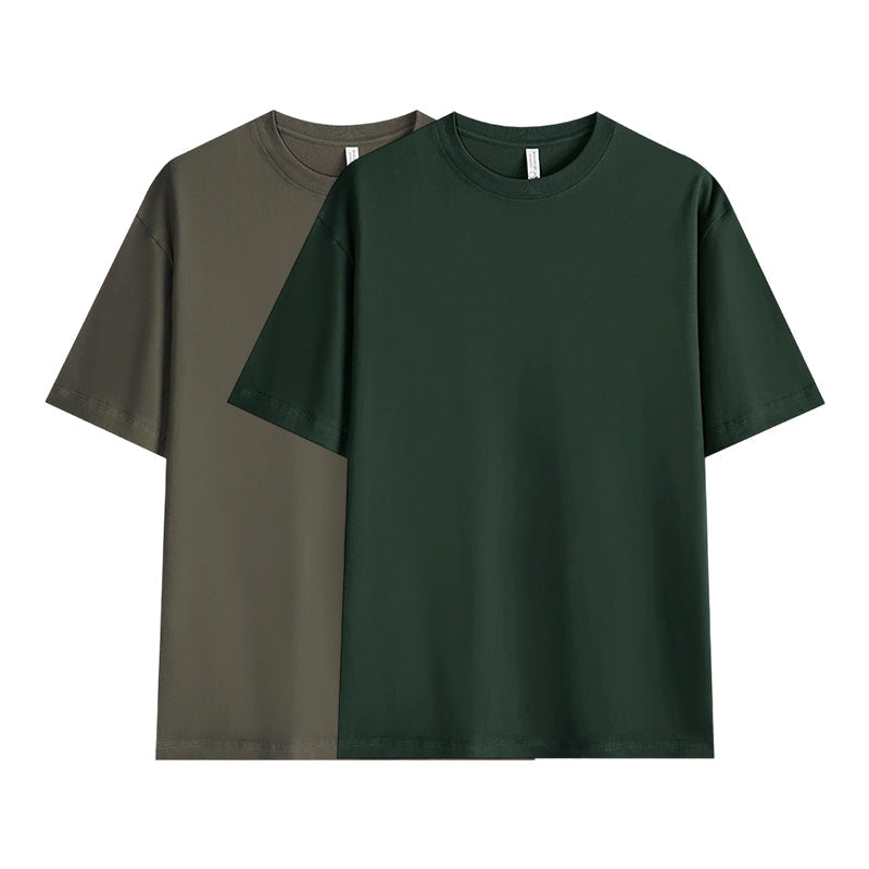 T-shirt unisexe en pur coton uni à épaules tombantes