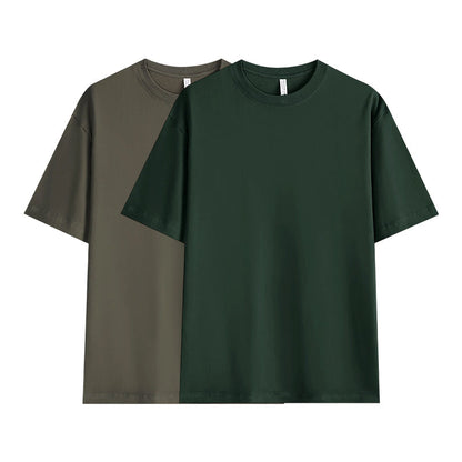 T-shirt unisexe en pur coton uni à épaules tombantes