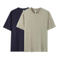 T-shirt unisexe en pur coton uni à épaules tombantes