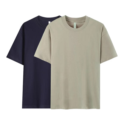 T-shirt unisexe en pur coton uni à épaules tombantes