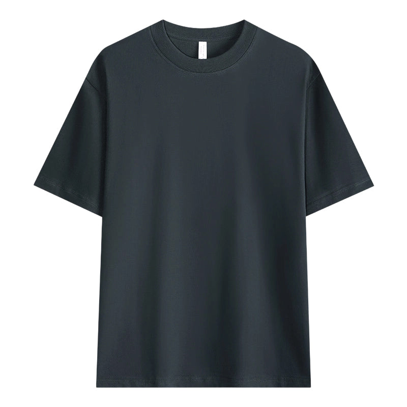 T-shirt unisexe en pur coton uni à épaules tombantes